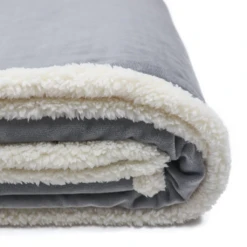 Zusa 3 Day Charcoal/Ivory Oversized Sherpa ZZZs Blanket -Sportswear Shop Zzz gray corner 1 54bbdaf4 f78f 4ca7 bc2b 017c652cb86f