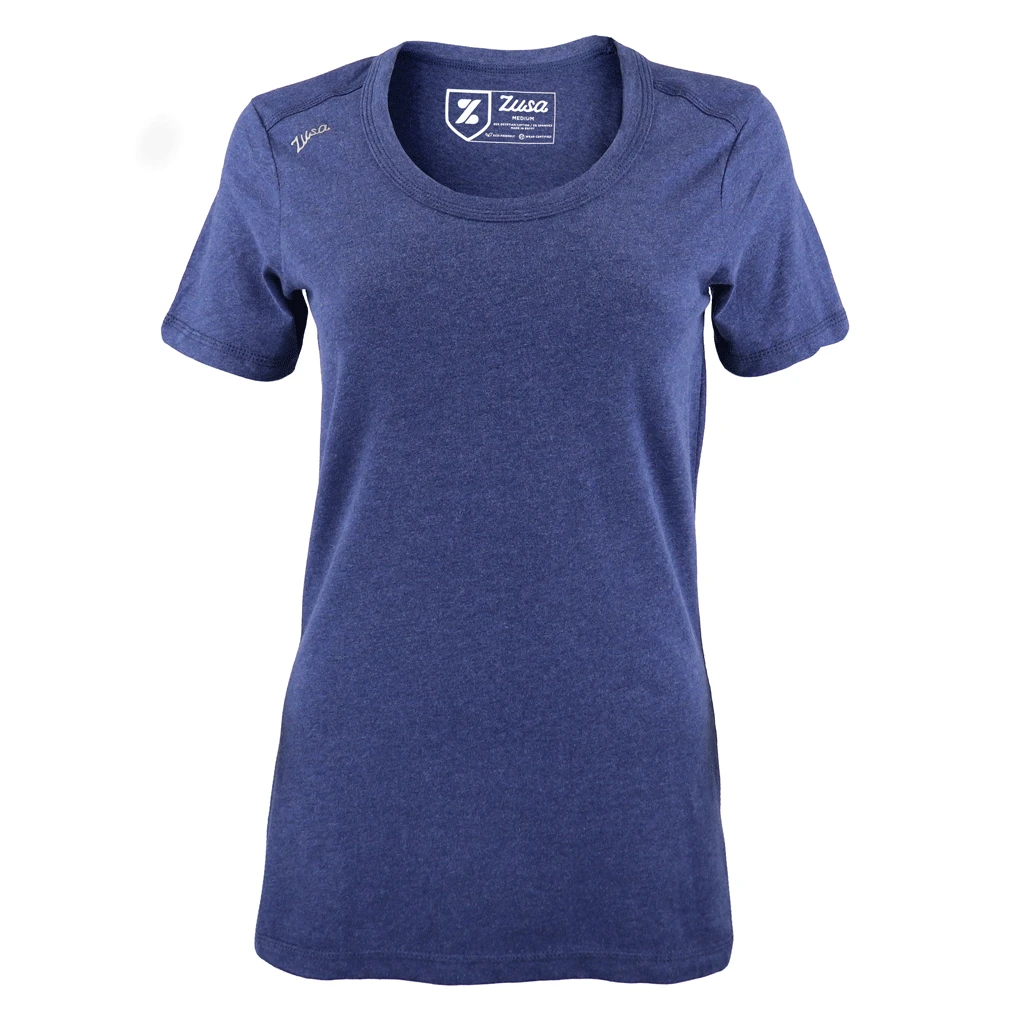 Zusa Women's True Navy Heather Peachy Tee 1 Zusa Women's True Navy Heather Peachy Tee